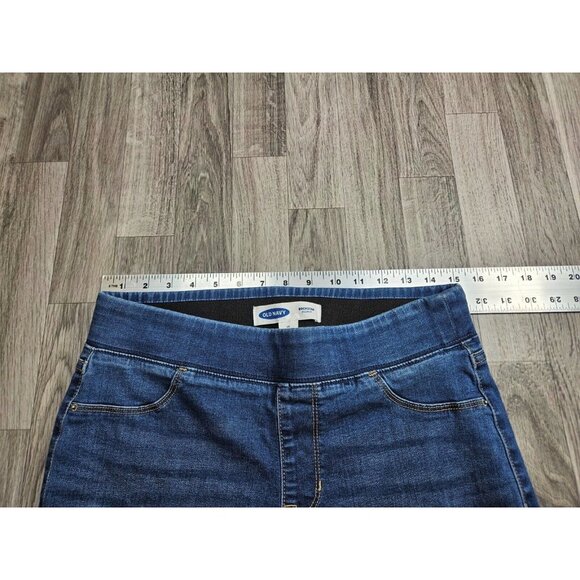 Old Navy Womens Size 0 Short Rockstar Skinny Pull On Denim Blue Jeans Jeggings - Picture 6 of 10